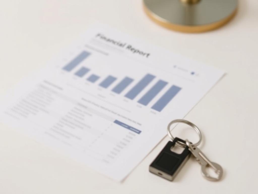 Printed home equity report next to a set of house keys